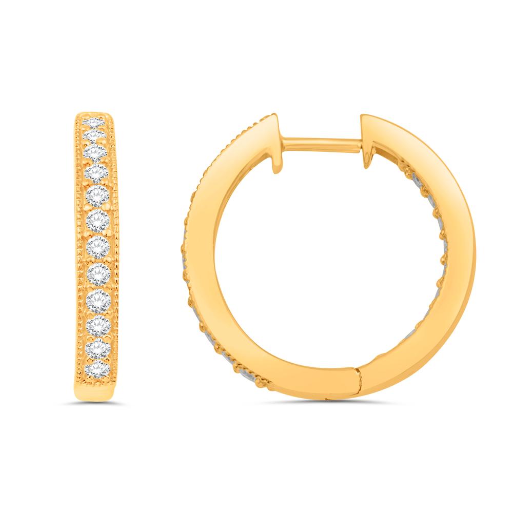14K All Yellow Gold 0.82 Carat Classic Hoops-0132163-ALY