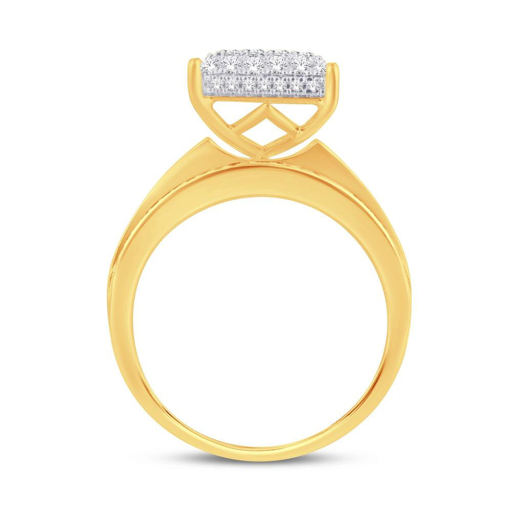 10KT Yellow Gold 1.26 Carat Square Ladies Ring-0224003-YG