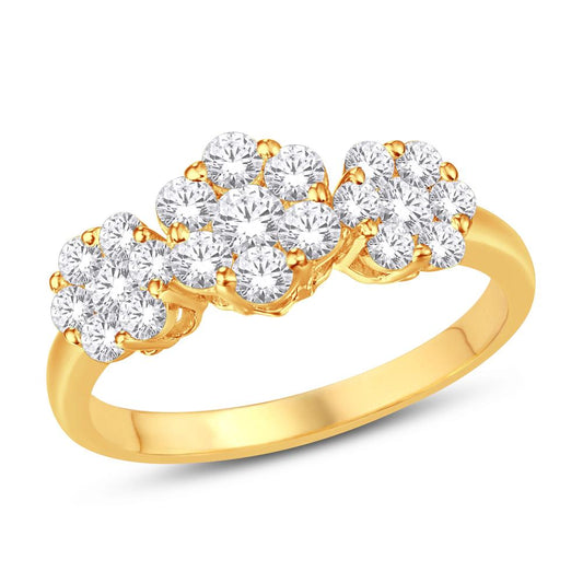 10KT Yellow Gold 0.95 Carat Flower Ladies Ring-0225686-YG