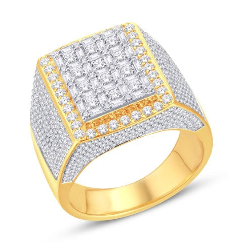 10KT All Yellow Gold 2.22 Carat Square Mens Ring-0326073-ALY
