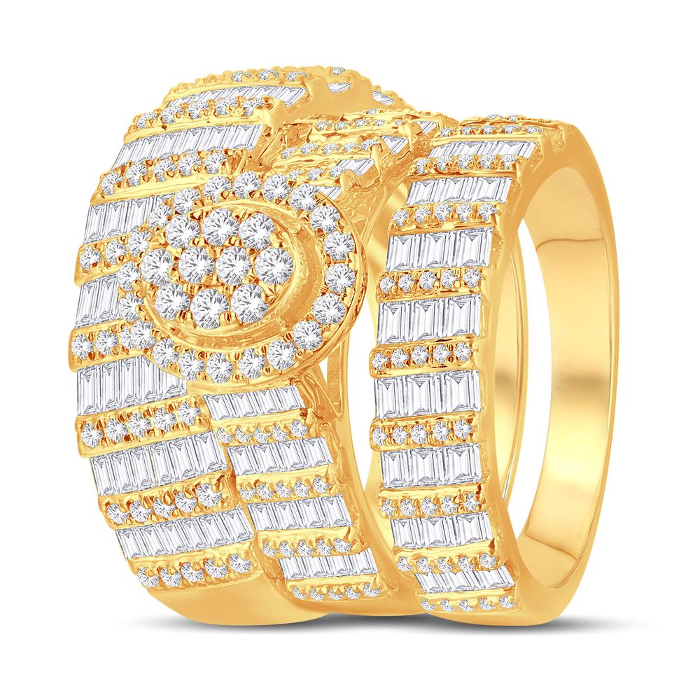 14K All Yellow Gold 3.00 Carat Oval Trio Set-0426043-ALY