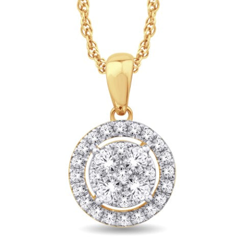 10KT Yellow Gold 0.25 Carat Round Pendant-0825959-YG