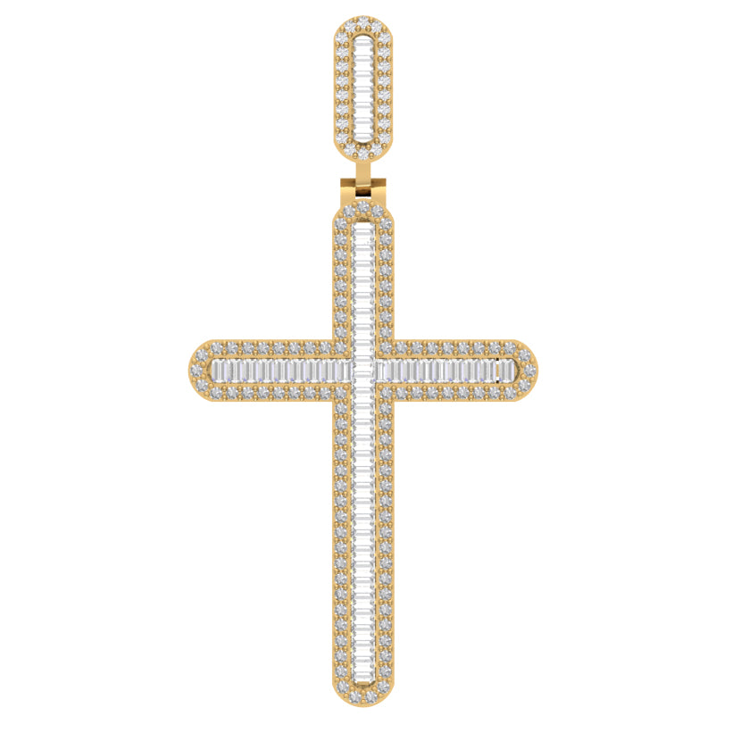 10KT Yellow Gold 1.25 Carat Cross Pendant-0830010-YG