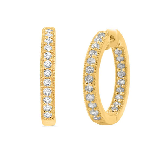 14K All Yellow Gold 0.82 Carat Classic Hoops-0132163-ALY