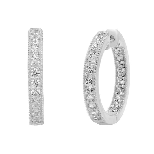 14K White Gold 0.82 Carat Classic Hoops-0132163-WG