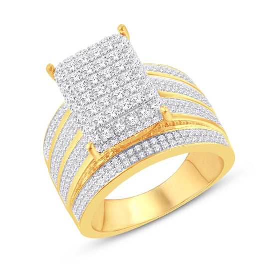 10KT Yellow Gold 1.26 Carat Square Ladies Ring-0224003-YG