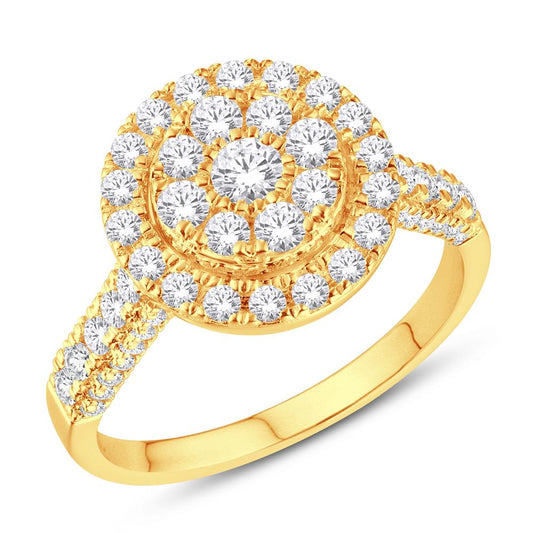 10KT Yellow Gold 0.96 Carat Round Ladies Ring-0224010-YG