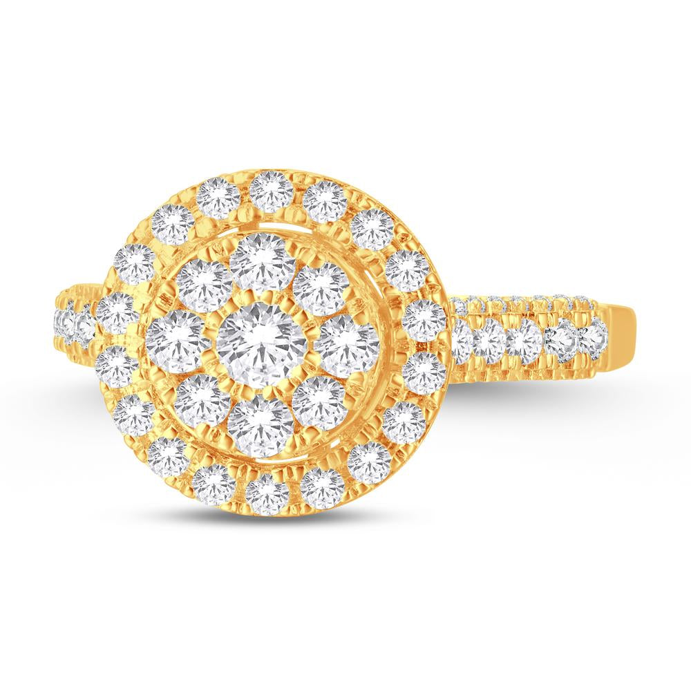 10KT Yellow Gold 0.96 Carat Round Ladies Ring-0224010-YG