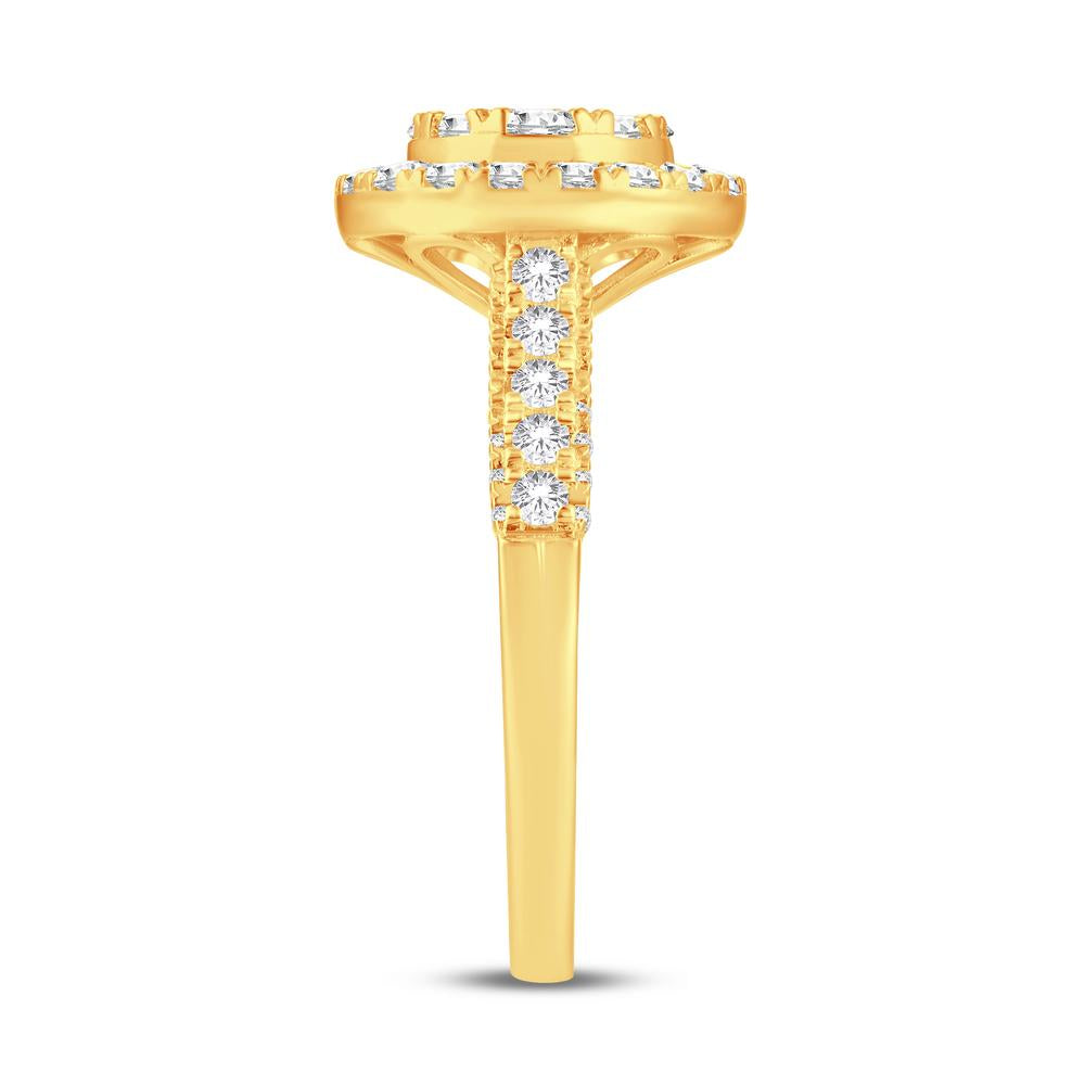 10KT Yellow Gold 0.96 Carat Round Ladies Ring-0224010-YG