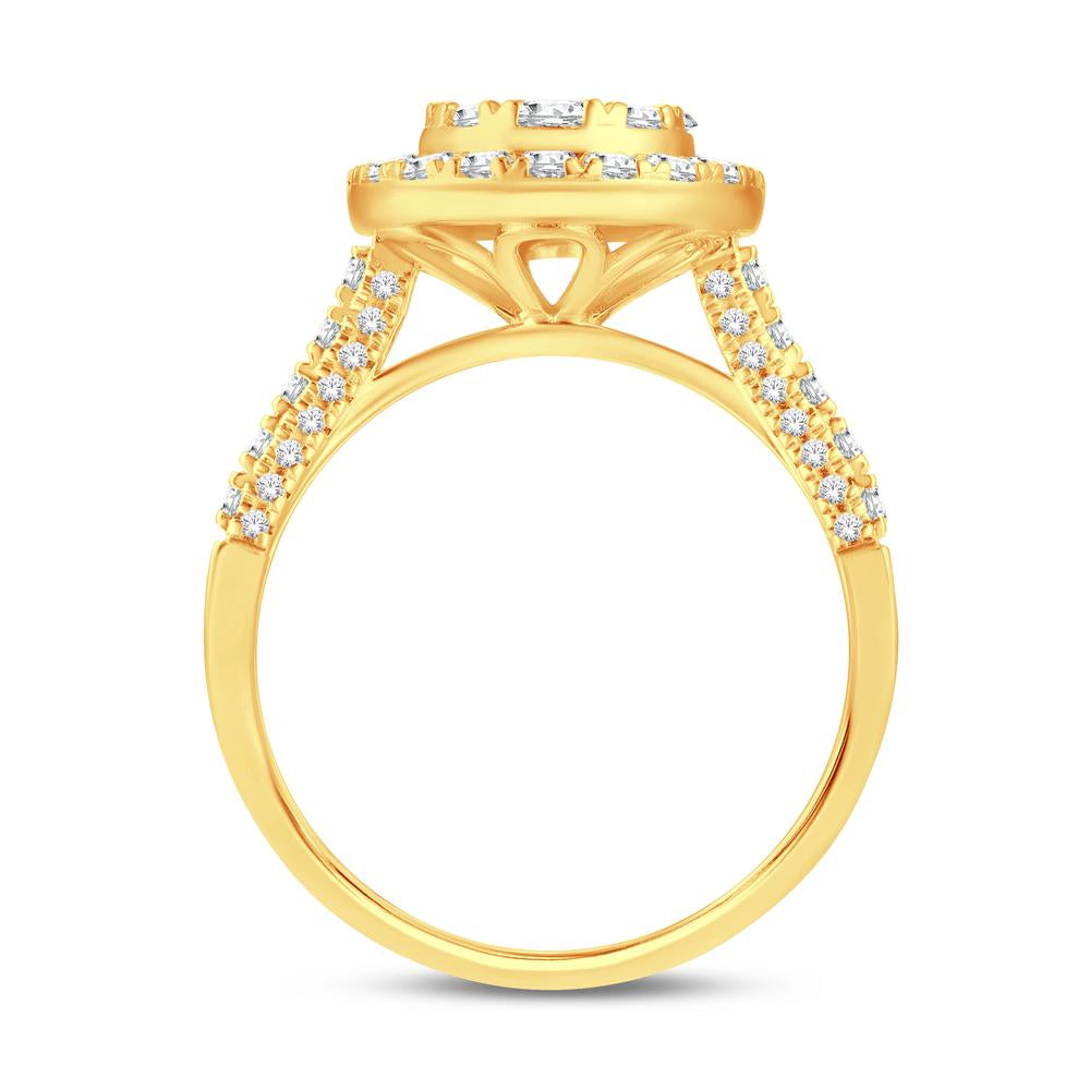 10KT Yellow Gold 0.96 Carat Round Ladies Ring-0224010-YG