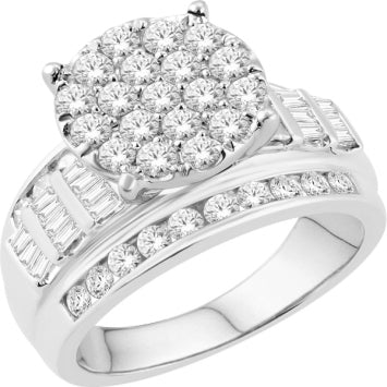 10KT White Gold 4.00 Carat Round Ladies Ring-0226165-WG