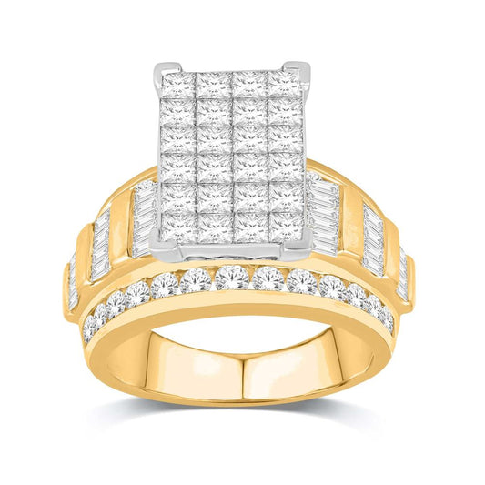 10KT Yellow Gold 4.00 Carat Square Ladies Ring-0232600-YG