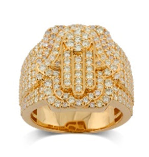 10KT Yellow Gold 2.50 Carat Hamsa Mens Ring-0329237-YG