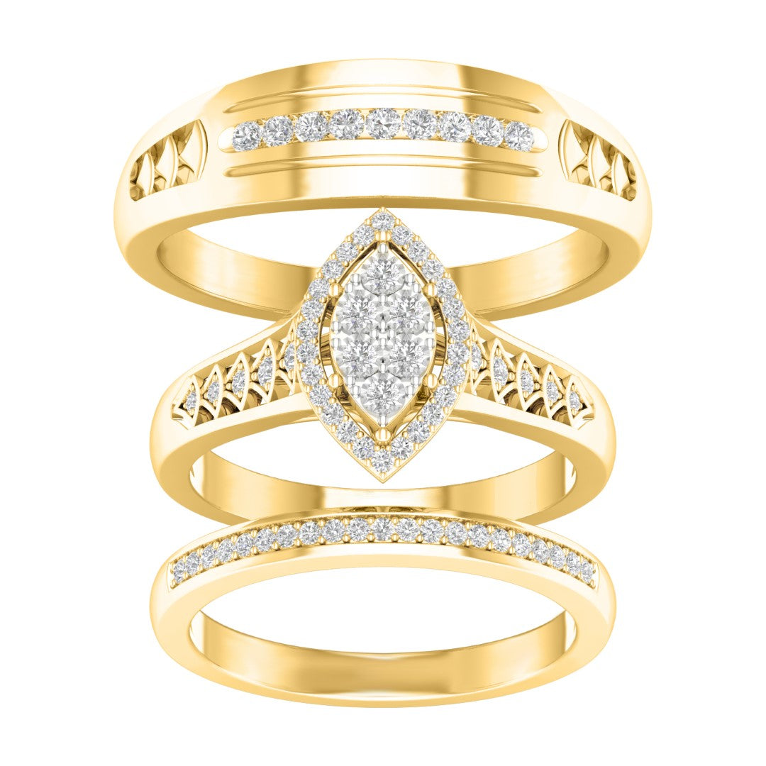 10KT Yellow Gold 0.33 Marquise Carat Trio Set-0427105-YG