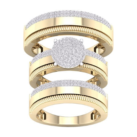 10KT Yellow Gold 0.60 Carat Round Trio Set-0427113-YG