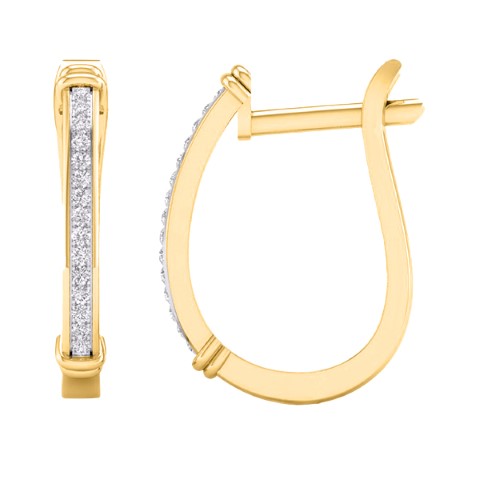 10KT Yellow Gold 0.10 Carat Classic Hoops Earrings-0927033-YG