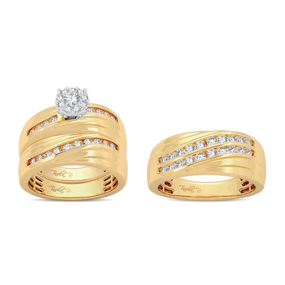 14K 1.13CT Diamond Trio Set