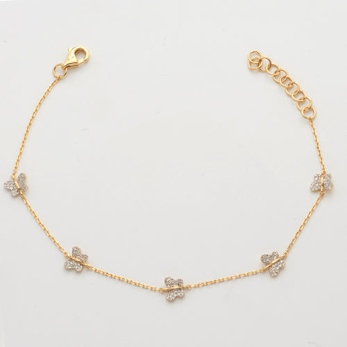 14KY 0.20CTW DIAMOND BUTTERFLY BRACELET