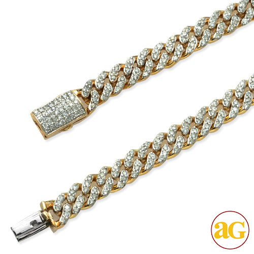 10KY 2.00CTW DIAMOND MIAMI CUBAN BRACELET - 7.5"